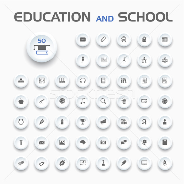 Stock photo: Education and school icons 
