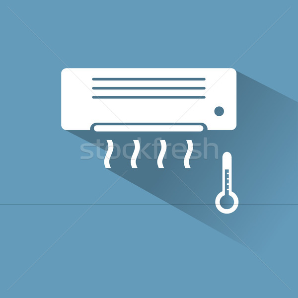 Air conditioner icon with cold air Stock photo © Imaagio