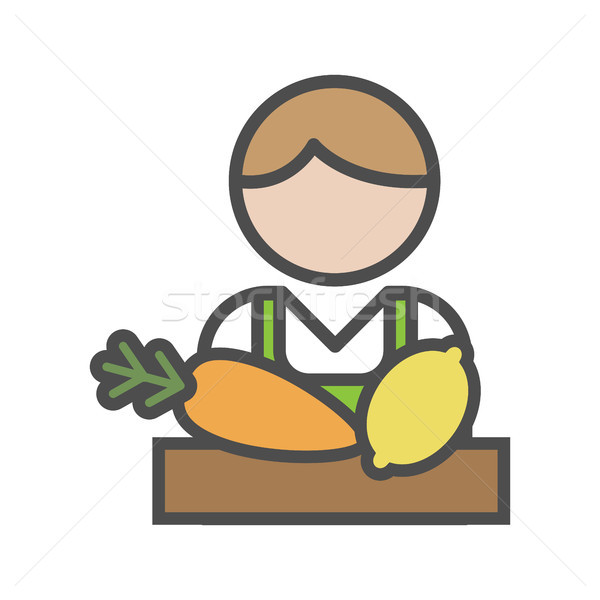 Fruiterer avatar icon on white background Stock photo © Imaagio