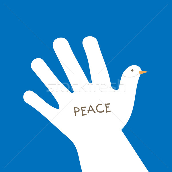 International peace day with hand making the form of dove and asking for peace Stock photo © Imaagio