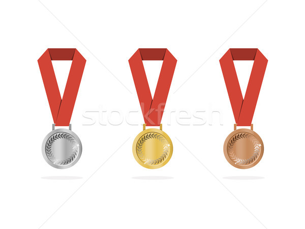 Sports medals with shade on white background Stock photo © Imaagio