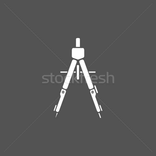 Drawing compass icon on a dark background Stock photo © Imaagio