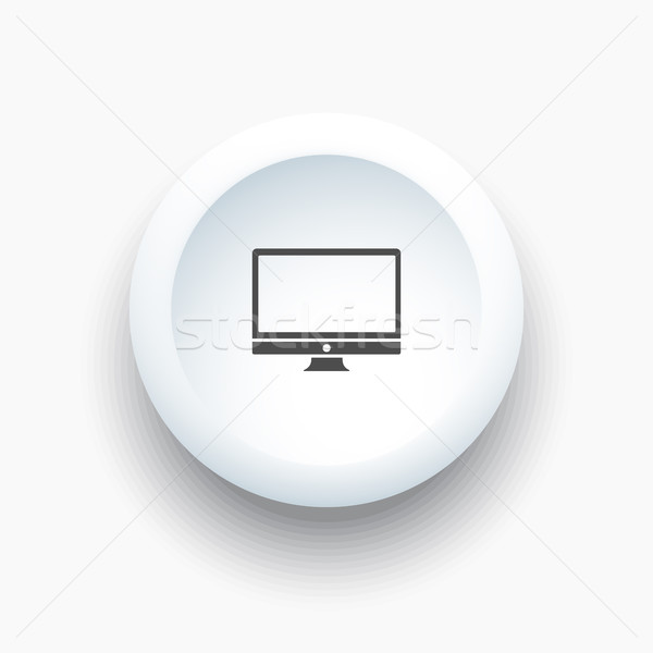 Icône de l'ordinateur blanche bouton affaires design technologie [[stock_photo]] © Imaagio