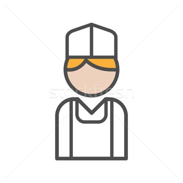 Baker icon with blond hair on white background Stock photo © Imaagio