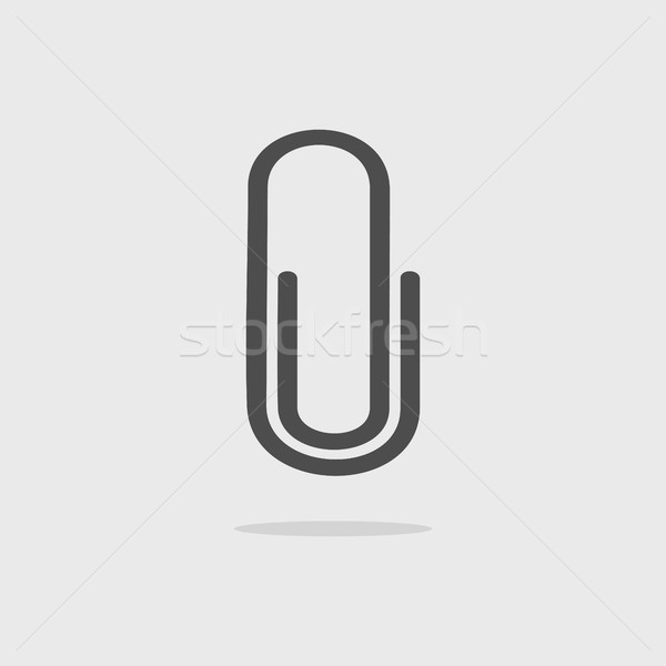 Clip icon with shade on grey background Stock photo © Imaagio