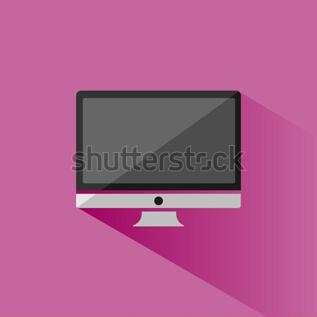 [[stock_photo]]: Icône · de · l'ordinateur · ombre · rose · affaires · design · technologie
