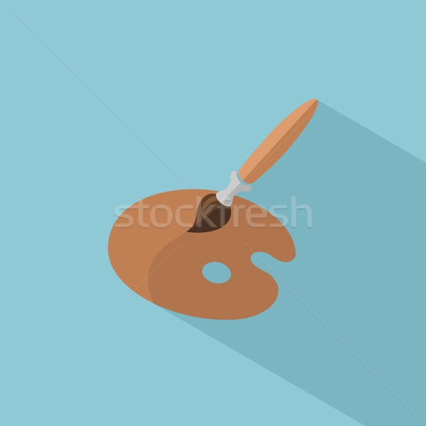 Paint palette with shade on blue background Stock photo © Imaagio