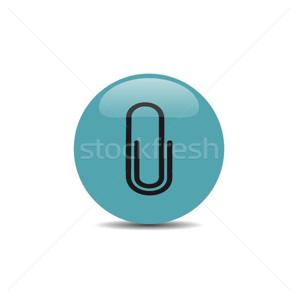 Clip icono azul botón negocios oficina Foto stock © Imaagio