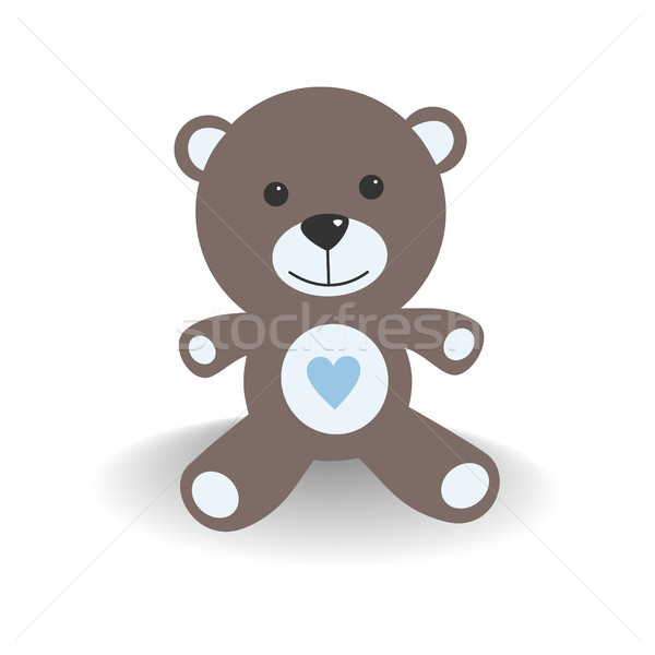 Blue teddy bear with shade on a white background Stock photo © Imaagio