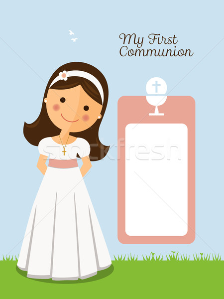 Stok fotoğraf: Benim · ilk · communion · davetiye · mesaj · dizayn · arka · plan