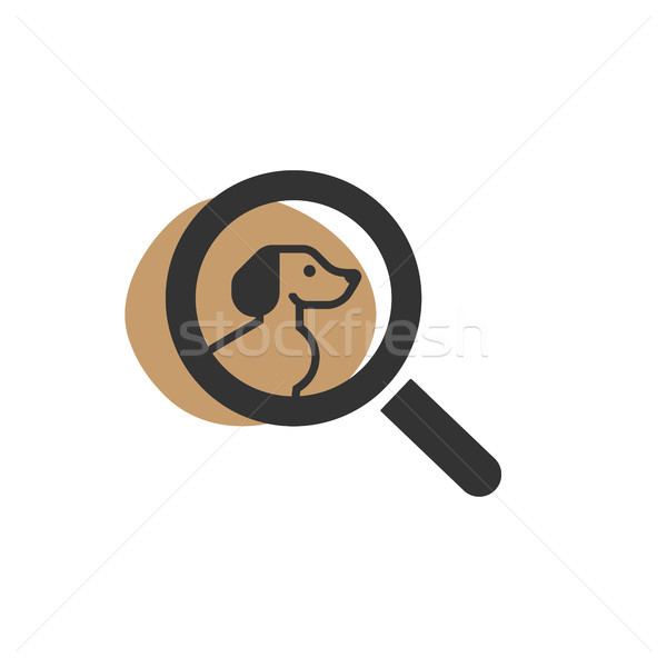 Magnifying glass looking for a dog isolated web icon Stock photo © Imaagio