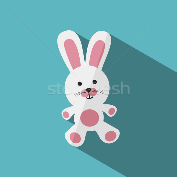 White and pink stuffed bunny with shade Stock photo © Imaagio
