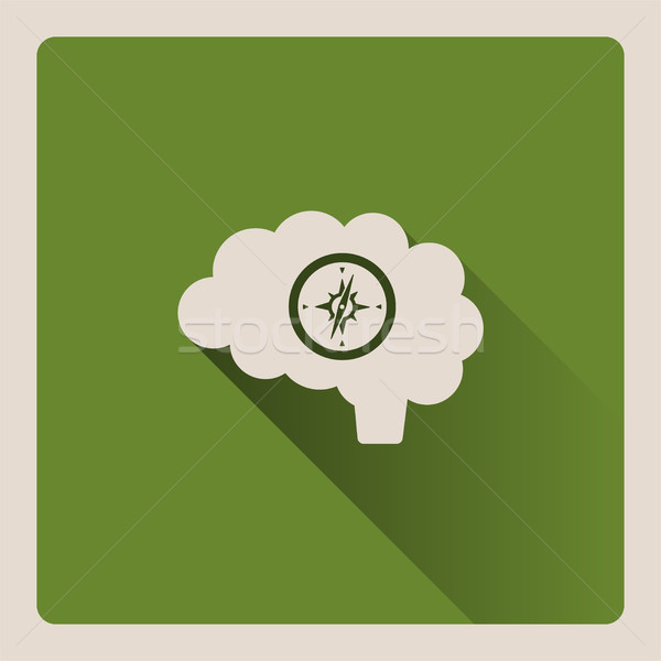 Guided brain illustration on green background with shade Stock photo © Imaagio