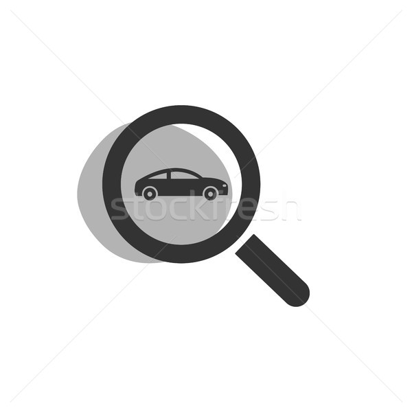 Magnifying glass looking for a car isolated web icon Stock photo © Imaagio