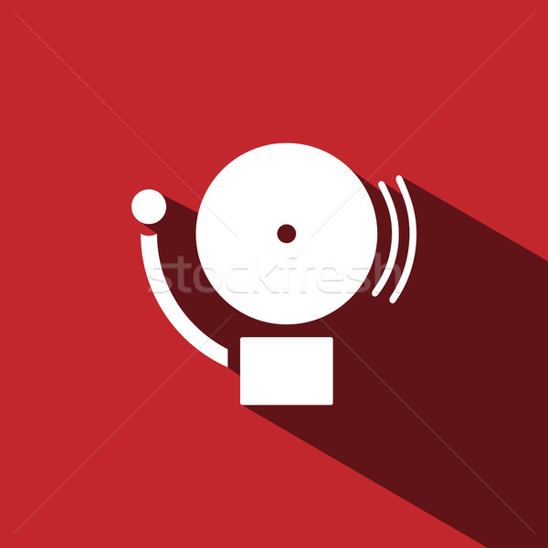 Alarm icon with shade on a red background Stock photo © Imaagio