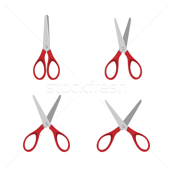 Red scissors set on a white background Stock photo © Imaagio