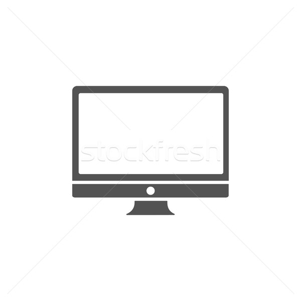 Számítógép ikon fehér üzlet terv technológia háló Stock fotó © Imaagio