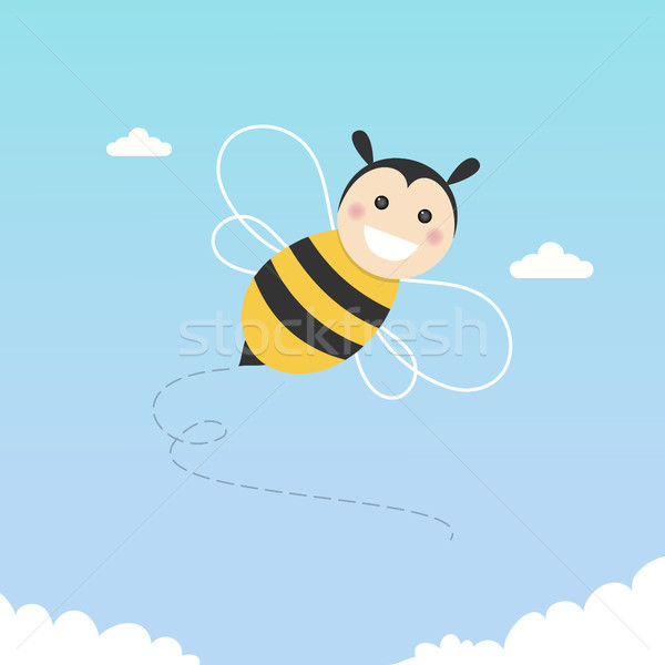 快樂 蜜蜂 飛行 藍天 春天 設計 商業照片 © Imaagio