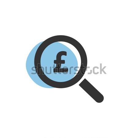 Magnifying glass looking for pounds isolated web icon Stock photo © Imaagio