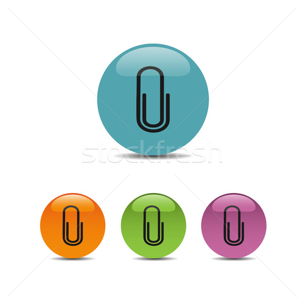 Clip icono botones blanco negocios Foto stock © Imaagio