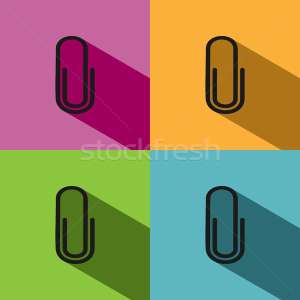 Clip icon with shade on colored backgrounds Stock photo © Imaagio