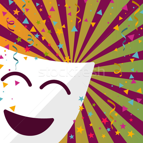 Carnival mask with confetti, stars and streamers Stock photo © Imaagio