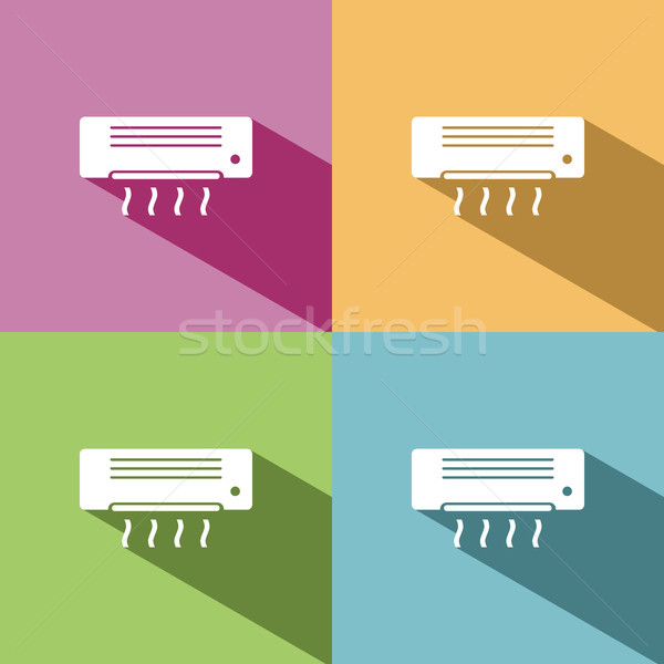 Air conditioning icon with shade on colored background Stock photo © Imaagio