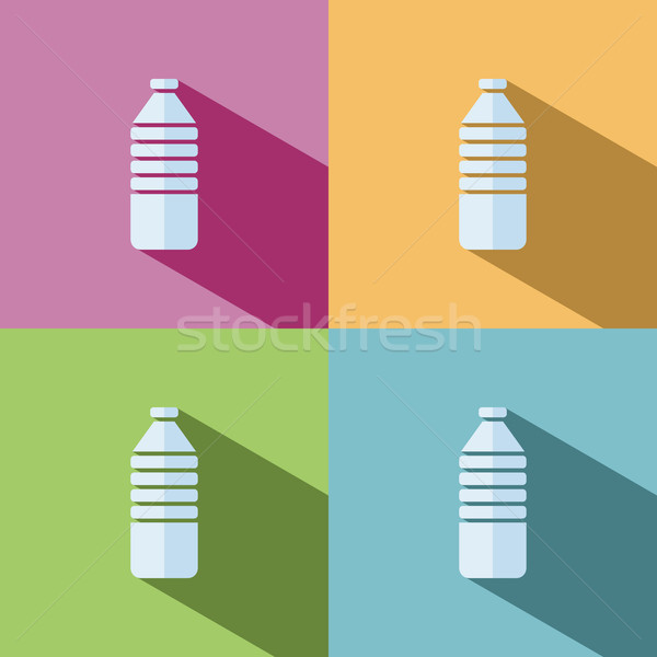 Une bouteille d'eau icône design signe bleu [[stock_photo]] © Imaagio