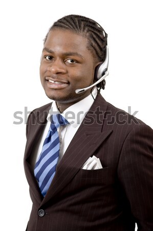Kitűnő szolgáltatás kép férfi mikrofon headset Stock fotó © Imabase