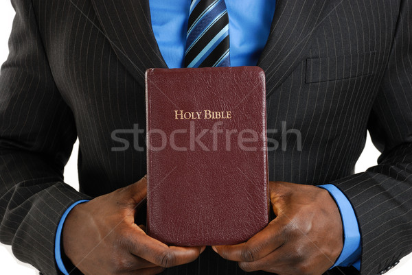 Zakenman bijbel afbeelding zwarte Stockfoto © Imabase