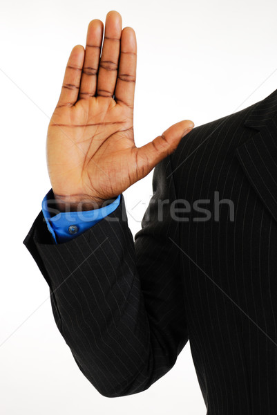 Zakenman afbeelding hand omhoog man zwarte Stockfoto © Imabase