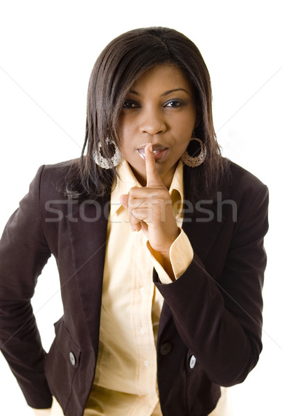 Silencioso negocios imagen mujer de negocios negro poder Foto stock © Imabase