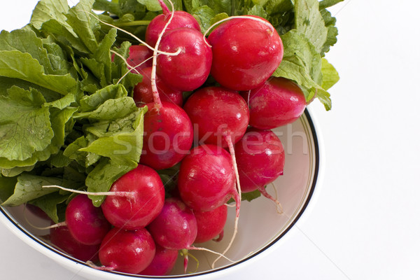 Stockfoto: Radijs · bos · witte · kom · groene · Rood