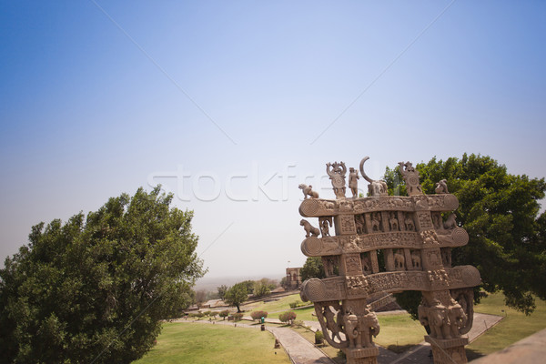 Geçit muhteşem gökyüzü din kapı heykel Stok fotoğraf © imagedb