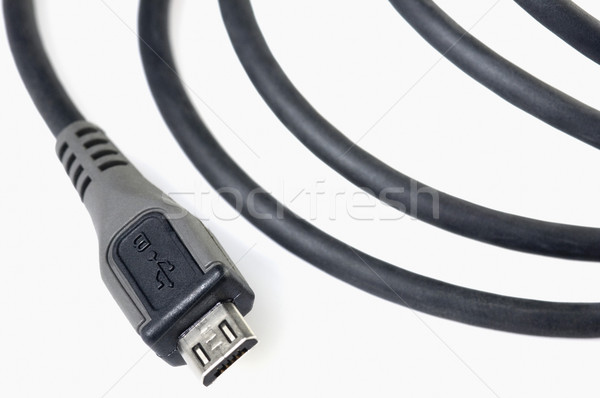 Stock fotó: Közelkép · usb · kábel · technológia · felirat · fekete