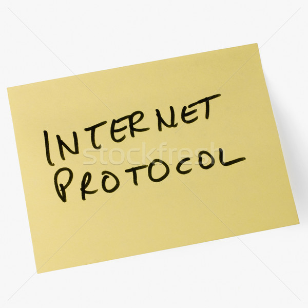 Internet protocollo testo scritto adesivo nota Foto d'archivio © imagedb
