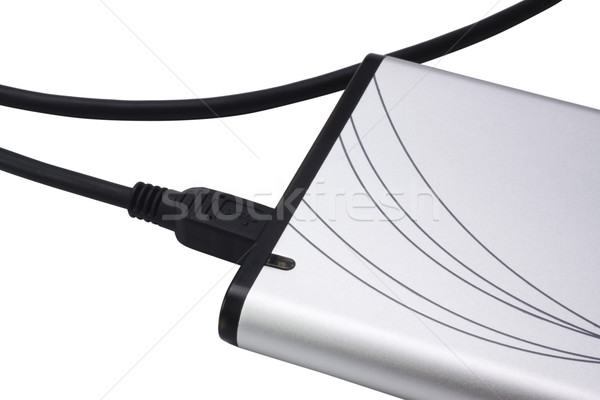 Mini disque dur modernes horizontal fond blanc [[stock_photo]] © imagedb