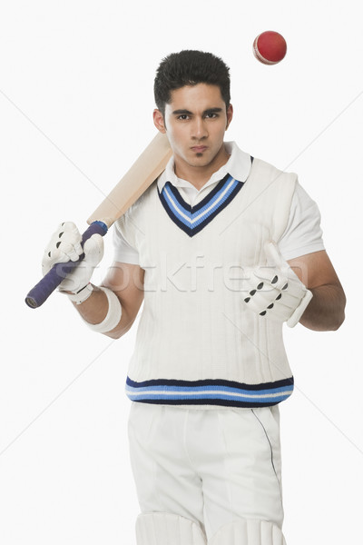 Stock foto: Cricket · halten · bat · Mann · Sport · Fotografie