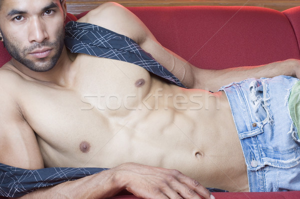 Retrato macho hombre salud relajarse músculo Foto stock © imagedb