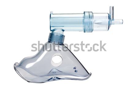 Zuurstofmasker plastic pijp horizontaal witte achtergrond Stockfoto © imagedb