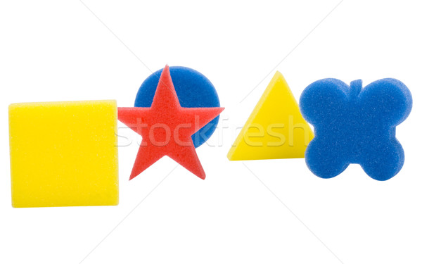 Primo piano bagno blu divertimento rosso giallo Foto d'archivio © imagedb