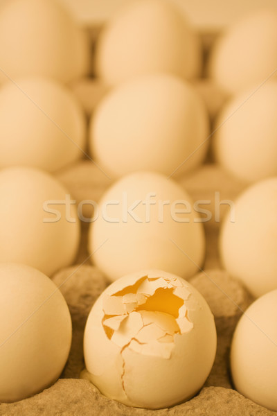 Roto huevo cartón otro huevos grupo Foto stock © imagedb