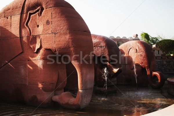 слон саду пять Нью-Дели Индия скульптуры Сток-фото © imagedb