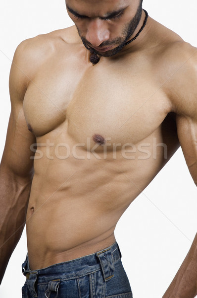 Közelkép macsó férfi test fitnessz egészség Stock fotó © imagedb