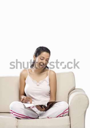 若い女性 話し コードレス 電話 見える 雑誌 ストックフォト © imagedb