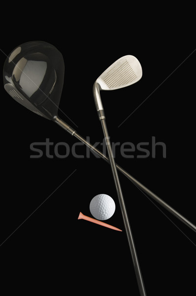 Primer plano palos de golf pelota de golf metal blanco juego Foto stock © imagedb