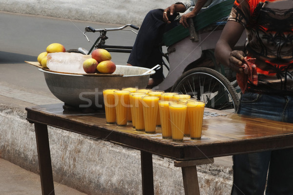 очки манго Shake рынке Нью-Дели Индия Сток-фото © imagedb