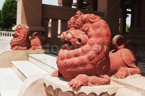 лев вход храма Нью-Дели Индия религии Сток-фото © imagedb