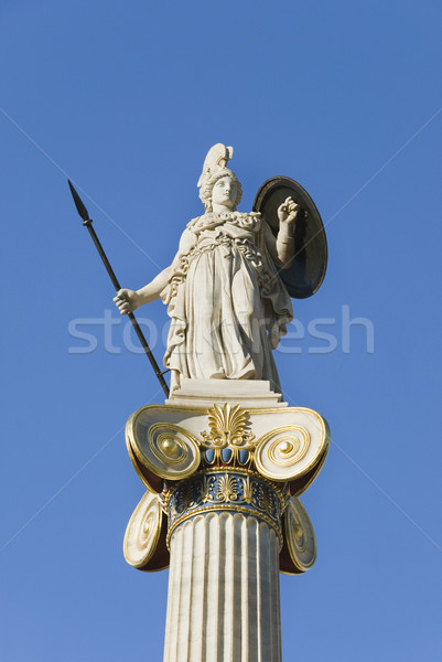 Vedere statuie Atena academie Grecia Imagine de stoc © imagedb