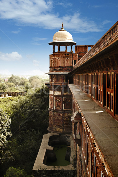építészeti tulajdonság erőd India égbolt erdő Stock fotó © imagedb